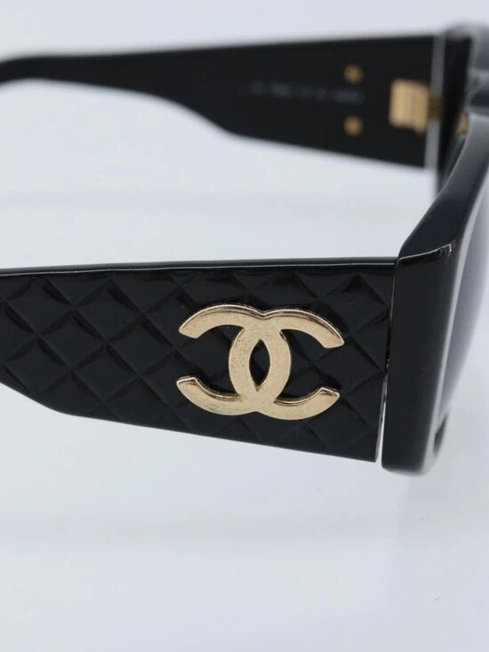 CHANEL Sunglasses plastic Black CC Auth BSZ432 main image 6